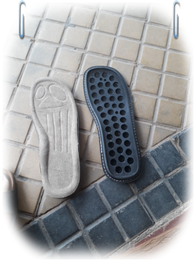 Schuhsohlen als Muster so werden größen ermittelt