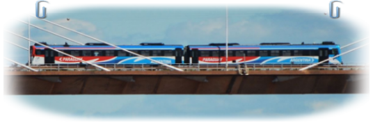 Zug auf der Brücke nach Posadas Einzige Zugverbindung Paraguay Argentinien
