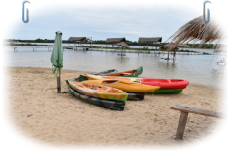 Laguna Blanca See mit Boote